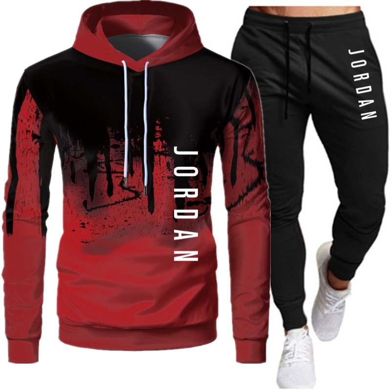 2 Stuks Sets Trainingspak Mannen Hooded Sweater + Broek Capuchon Sportwear Pak Ropa Hombre Casual Mannen Kleding Maat S-4XL
