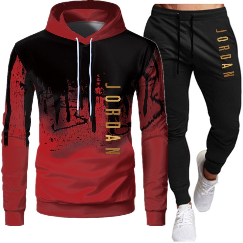2 Stuks Sets Trainingspak Mannen Hooded Sweater + Broek Capuchon Sportwear Pak Ropa Hombre Casual Mannen Kleding Maat S-4XL