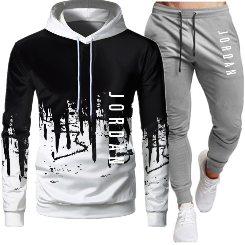 2 Stuks Sets Trainingspak Mannen Hooded Sweater + Broek Capuchon Sportwear Pak Ropa Hombre Casual Mannen Kleding Maat S-4XL