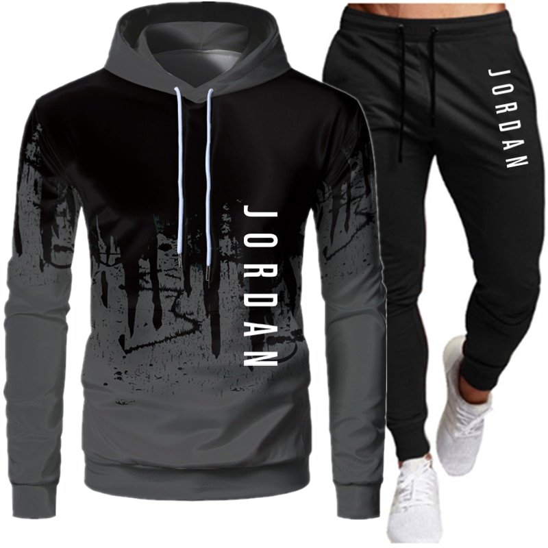 2 Stuks Sets Trainingspak Mannen Hooded Sweater + Broek Capuchon Sportwear Pak Ropa Hombre Casual Mannen Kleding Maat S-4XL