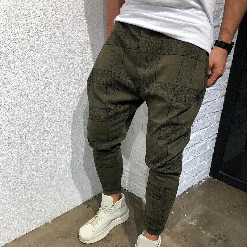 Plaid Gedrukt Casual Harembroek Streetwear Mannen Hip Hop Baggy Broek Vintage Wijde Pijpen Broek Pantalones Hombre Jogger Joggingbroek