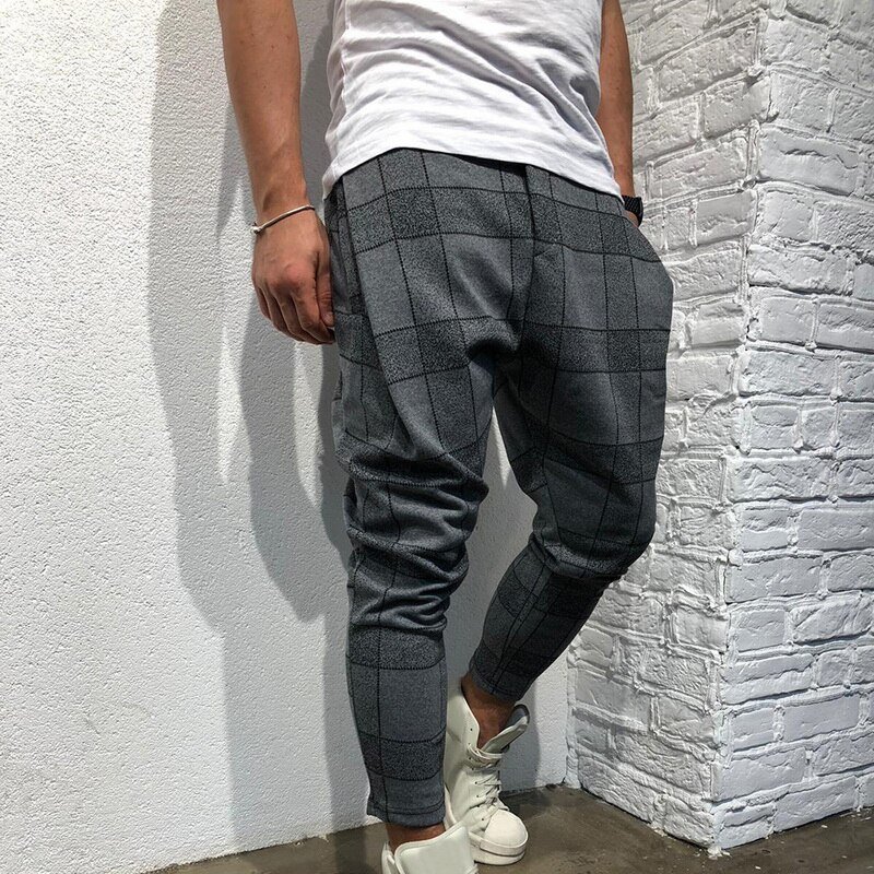 Plaid Gedrukt Casual Harembroek Streetwear Mannen Hip Hop Baggy Broek Vintage Wijde Pijpen Broek Pantalones Hombre Jogger Joggingbroek