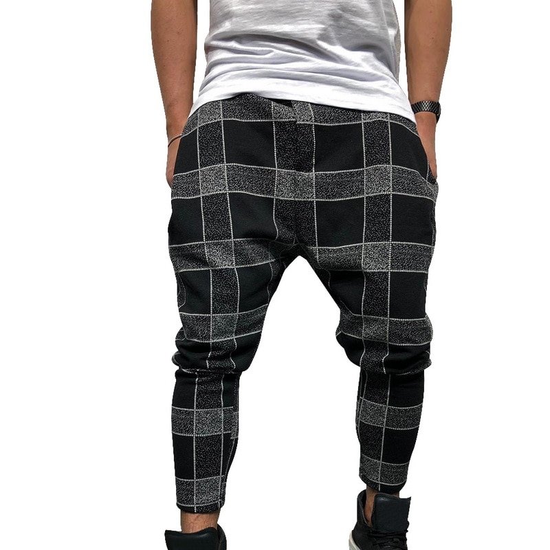 Plaid Gedrukt Casual Harembroek Streetwear Mannen Hip Hop Baggy Broek Vintage Wijde Pijpen Broek Pantalones Hombre Jogger Joggingbroek