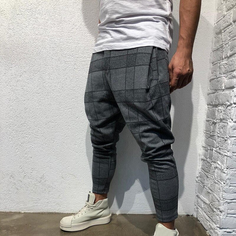 Plaid Gedrukt Casual Harembroek Streetwear Mannen Hip Hop Baggy Broek Vintage Wijde Pijpen Broek Pantalones Hombre Jogger Joggingbroek
