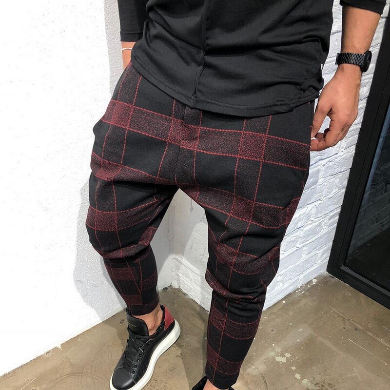 Plaid Gedrukt Casual Harembroek Streetwear Mannen Hip Hop Baggy Broek Vintage Wijde Pijpen Broek Pantalones Hombre Jogger Joggingbroek