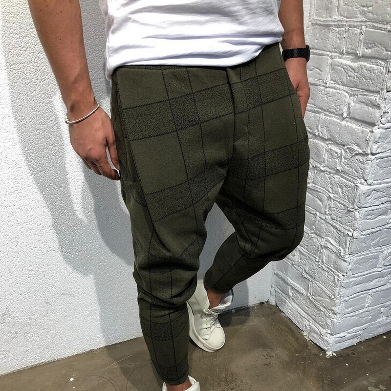 Plaid Gedrukt Casual Harembroek Streetwear Mannen Hip Hop Baggy Broek Vintage Wijde Pijpen Broek Pantalones Hombre Jogger Joggingbroek