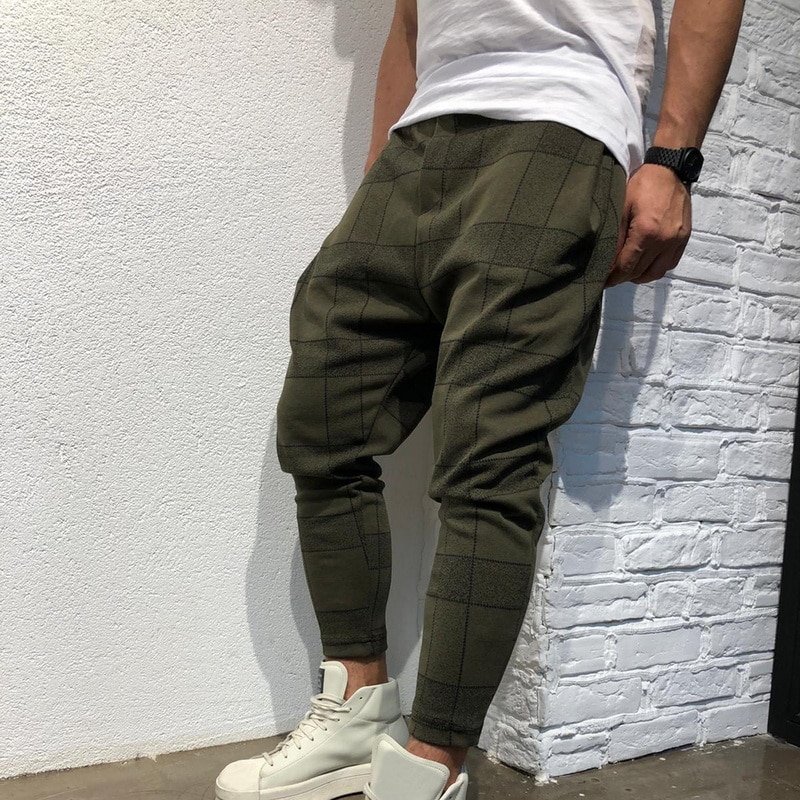 Plaid Gedrukt Casual Harembroek Streetwear Mannen Hip Hop Baggy Broek Vintage Wijde Pijpen Broek Pantalones Hombre Jogger Joggingbroek