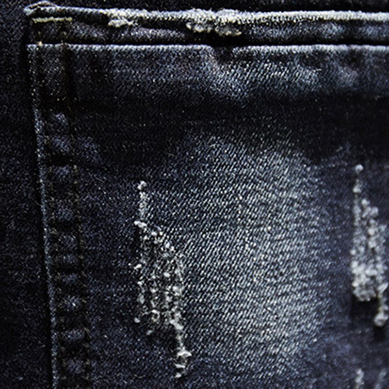 Laamei Heren Jeans Gaten Verzwakte Hiphop Ripped Lichtblauw Skinny Stretch Slanke Streetwear Verontruste Moto Biker Mannelijke Denim Broek