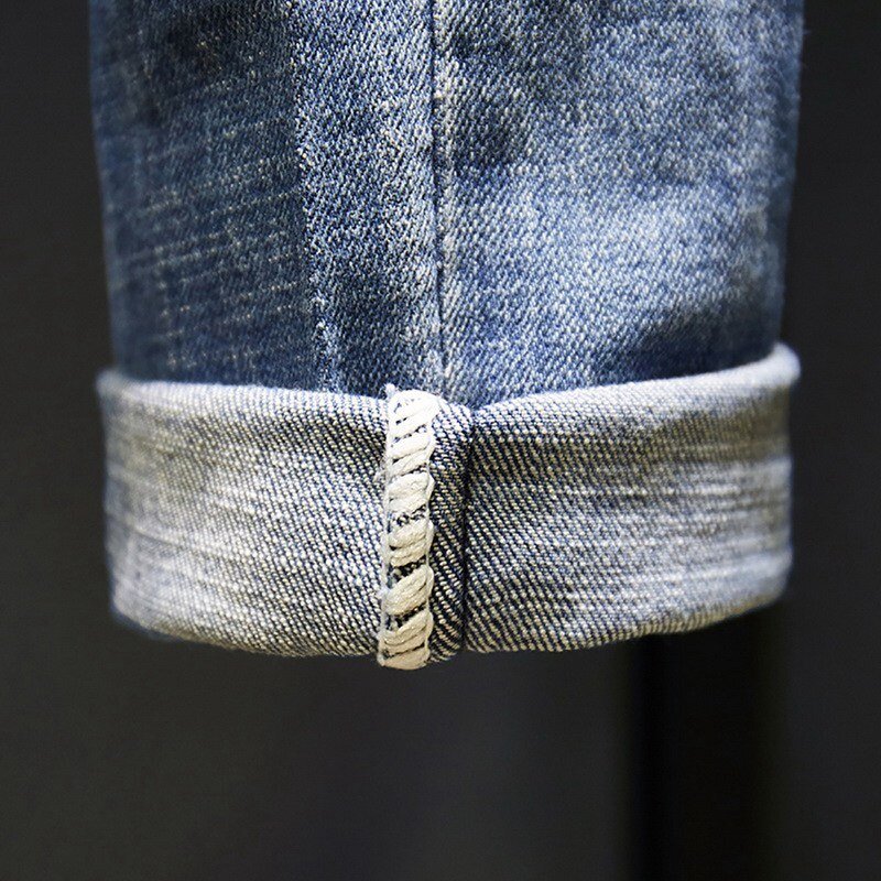 Laamei Heren Jeans Gaten Verzwakte Hiphop Ripped Lichtblauw Skinny Stretch Slanke Streetwear Verontruste Moto Biker Mannelijke Denim Broek
