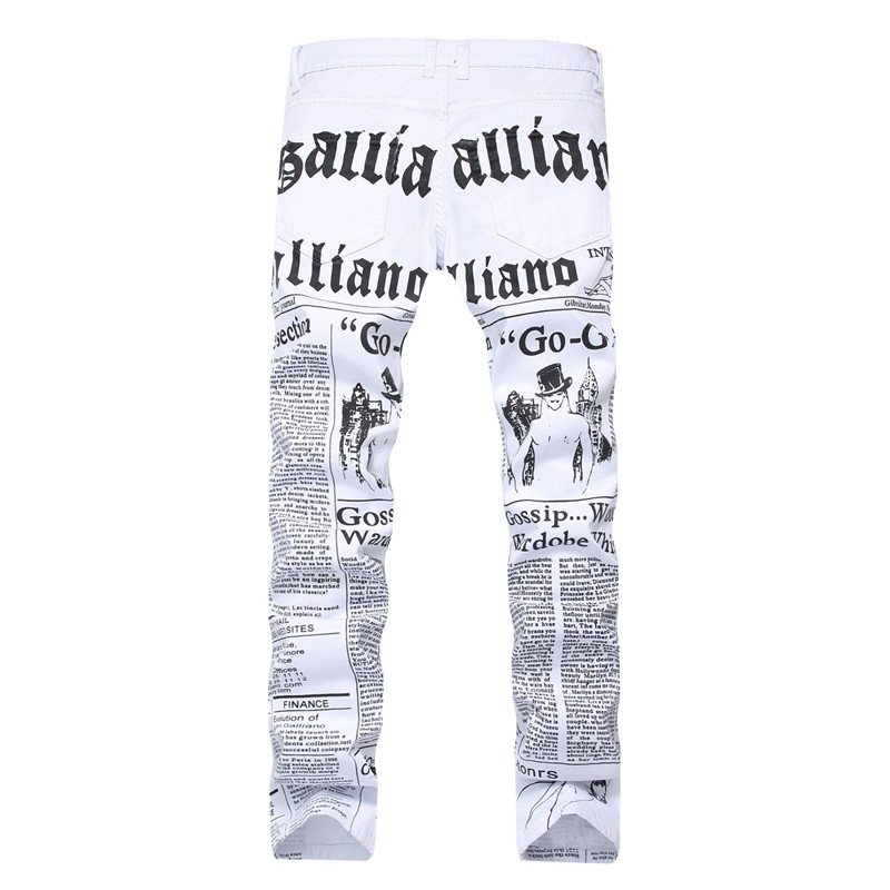 Nieuwe Jeans Mannen Casual Hiphop Broek Afdrukken Ontwerp Wit Straight Jean Voor Mannelijke Denim Broek Streetwear mannen Biker Jeans
