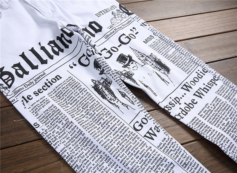 Nieuwe Jeans Mannen Casual Hiphop Broek Afdrukken Ontwerp Wit Straight Jean Voor Mannelijke Denim Broek Streetwear mannen Biker Jeans
