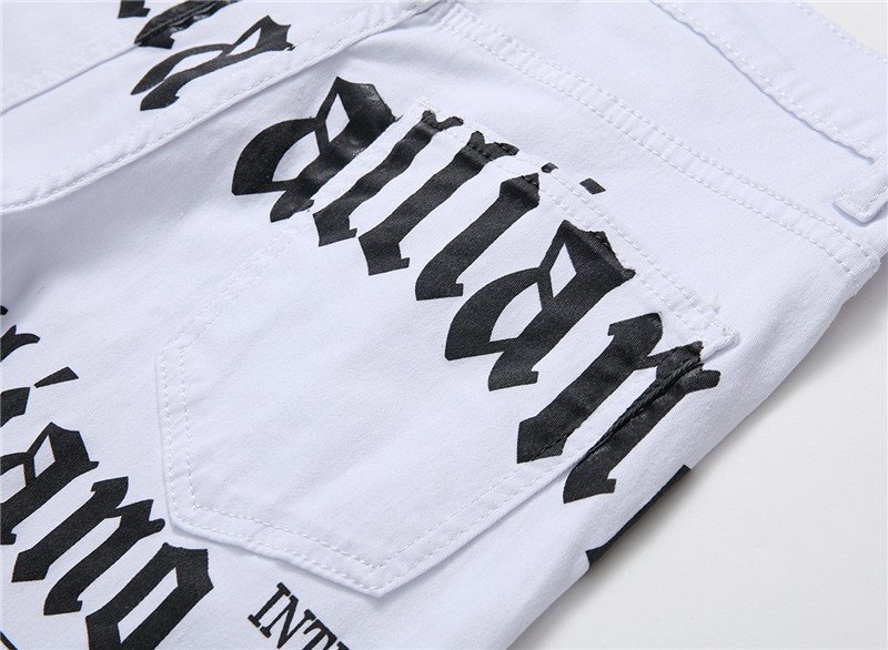 Nieuwe Jeans Mannen Casual Hiphop Broek Afdrukken Ontwerp Wit Straight Jean Voor Mannelijke Denim Broek Streetwear mannen Biker Jeans