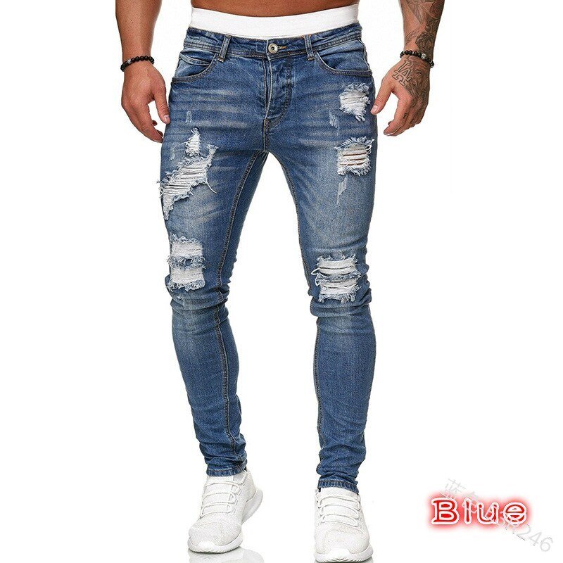 Adisputent Mannen Joggingbroek Sexy Gat Jeans Broek Casual Zomer Herfst Mannelijke Ripped Skinny Broek Slim Biker Outwears Broek