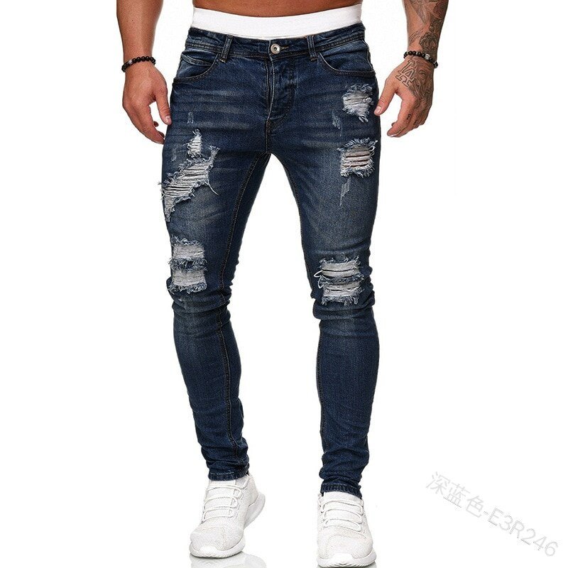 Adisputent Mannen Joggingbroek Sexy Gat Jeans Broek Casual Zomer Herfst Mannelijke Ripped Skinny Broek Slim Biker Outwears Broek