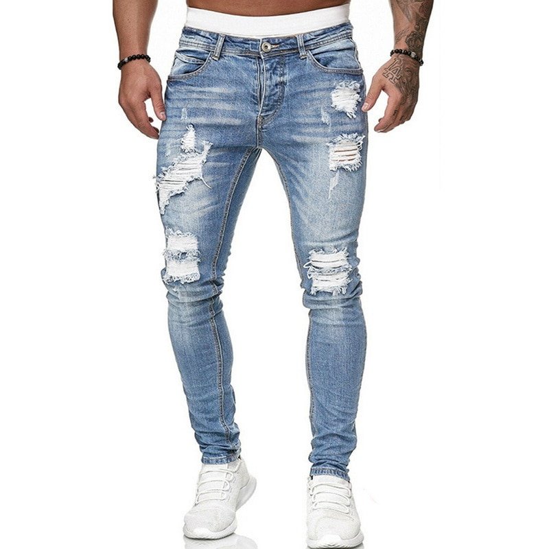 Adisputent Mannen Joggingbroek Sexy Gat Jeans Broek Casual Zomer Herfst Mannelijke Ripped Skinny Broek Slim Biker Outwears Broek