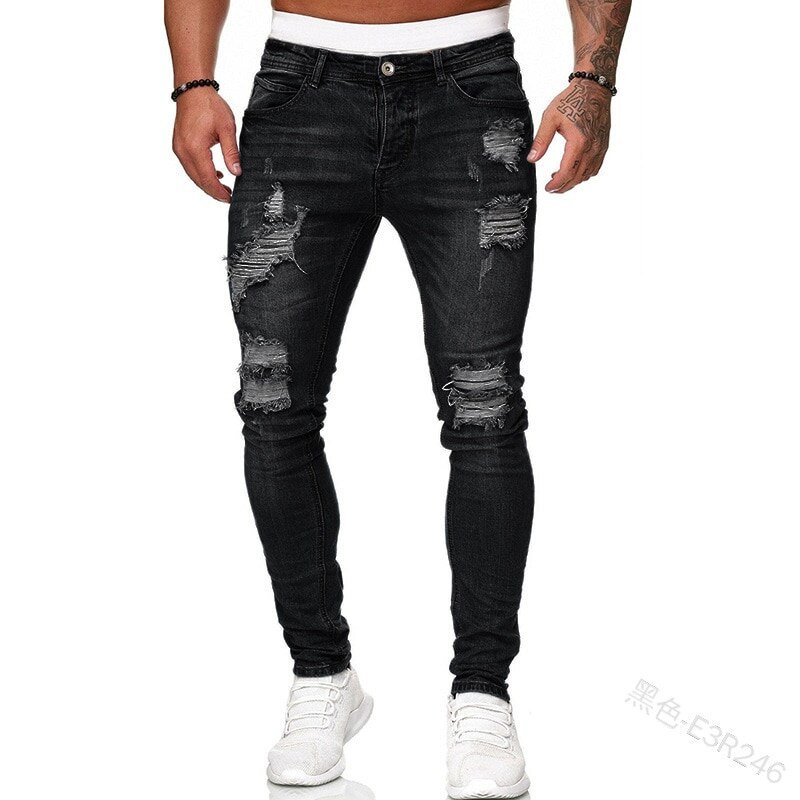 Adisputent Mannen Joggingbroek Sexy Gat Jeans Broek Casual Zomer Herfst Mannelijke Ripped Skinny Broek Slim Biker Outwears Broek