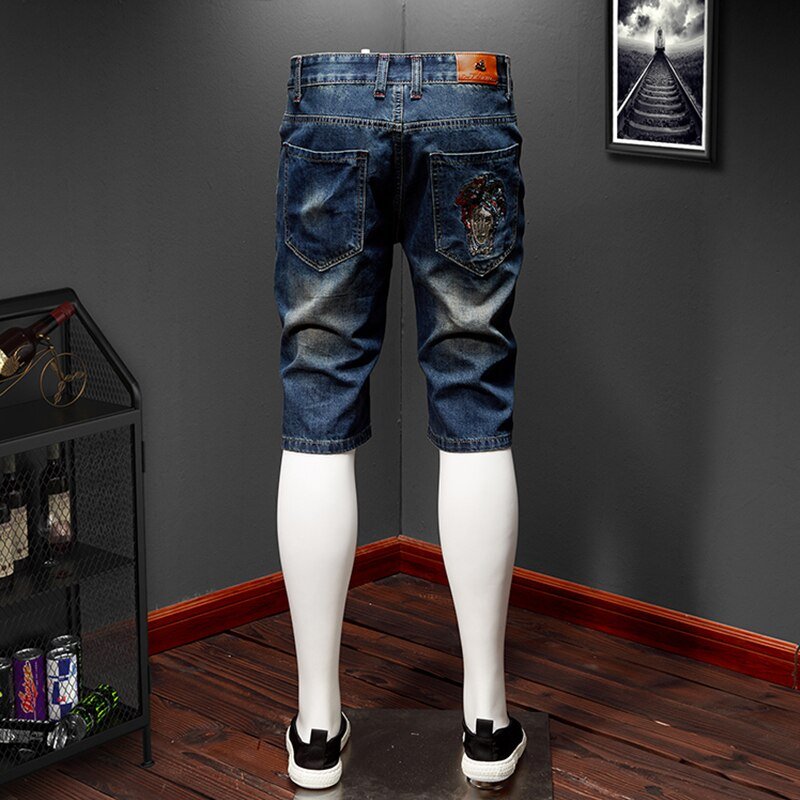 Mannen Jeans Shorts Ripped Stretch Slim Fit Trendy Denim Korte Streetwear Hiphop Verontruste Verzwakte Mannelijke Biker Moto Jeans 38 Mannen Jeans Shorts Ripped Stretch Slim Fit Trendy Denim Korte Streetwear Hiphop Verontruste Verzwakte Mannelijke Biker Moto Jeans 38