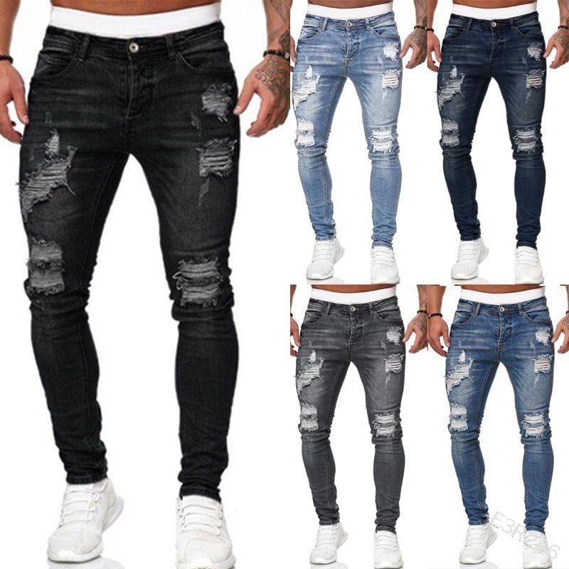 2020 Grote Verkoop Mannen Joggingbroek Sexy Gat Jeans Broek Casual Zomer Herfst Mannelijke Ripped Skinny Broek Slim Biker Outwears broek