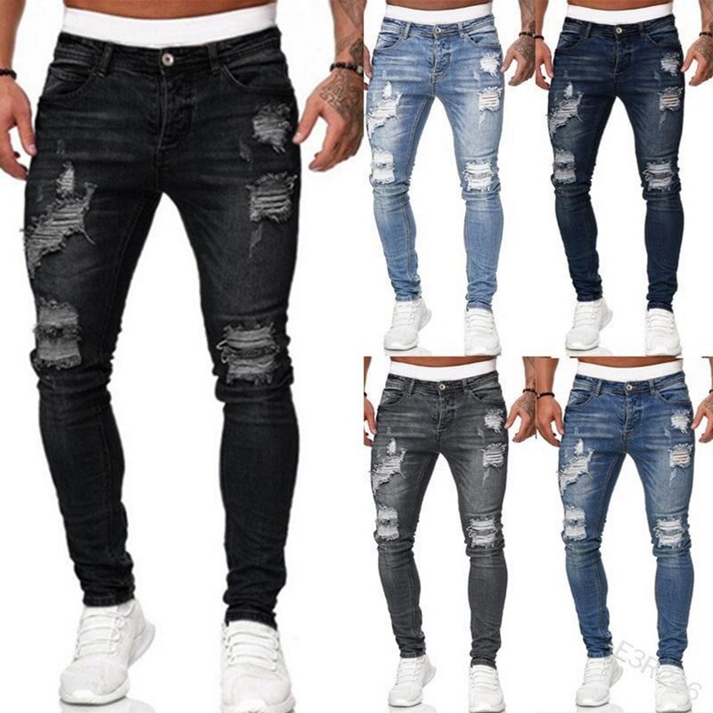 2020 Grote Verkoop Mannen Joggingbroek Sexy Gat Jeans Broek Casual Zomer Herfst Mannelijke Ripped Skinny Broek Slim Biker Outwears broek