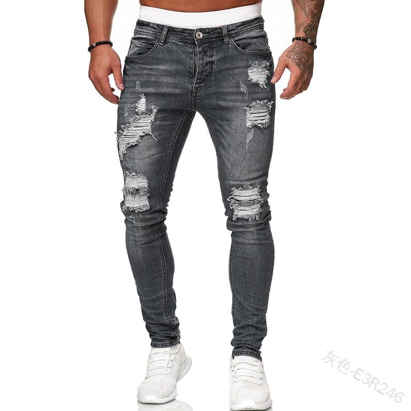 2020 Grote Verkoop Mannen Joggingbroek Sexy Gat Jeans Broek Casual Zomer Herfst Mannelijke Ripped Skinny Broek Slim Biker Outwears broek