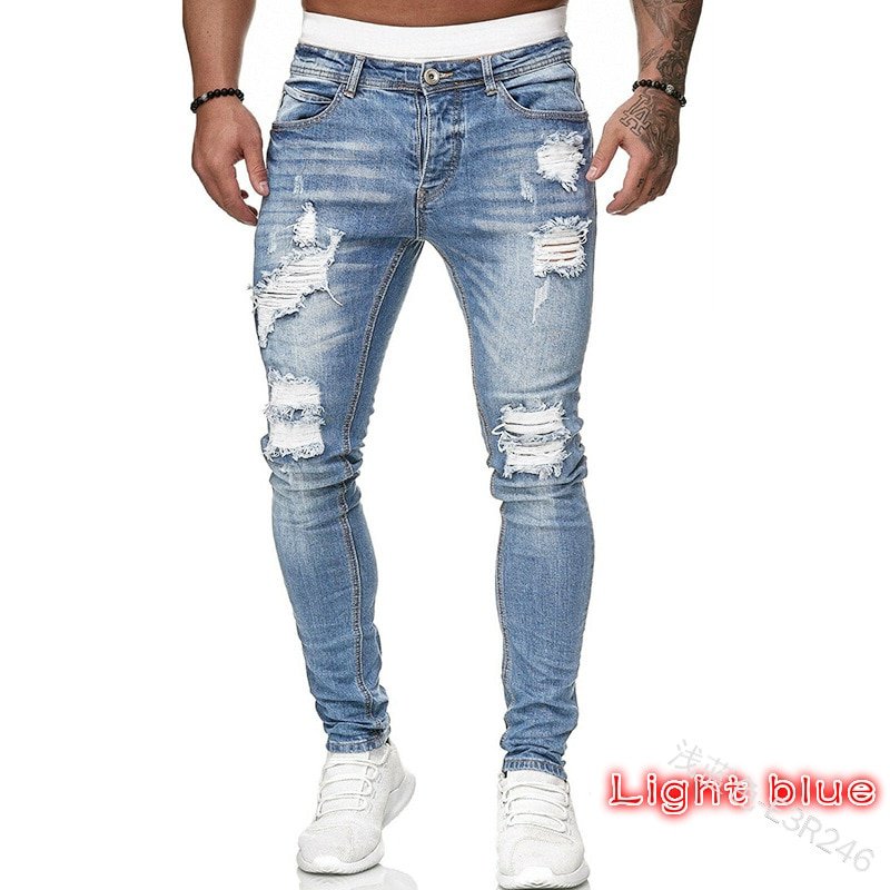 2020 Grote Verkoop Mannen Joggingbroek Sexy Gat Jeans Broek Casual Zomer Herfst Mannelijke Ripped Skinny Broek Slim Biker Outwears broek