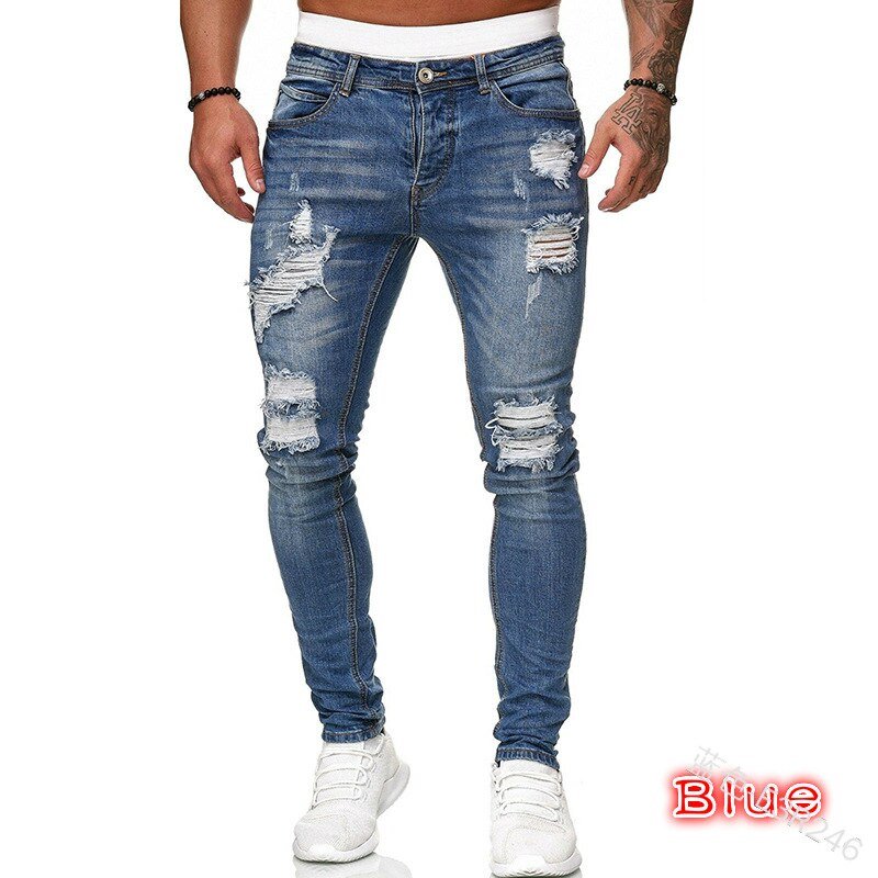 2020 Grote Verkoop Mannen Joggingbroek Sexy Gat Jeans Broek Casual Zomer Herfst Mannelijke Ripped Skinny Broek Slim Biker Outwears broek