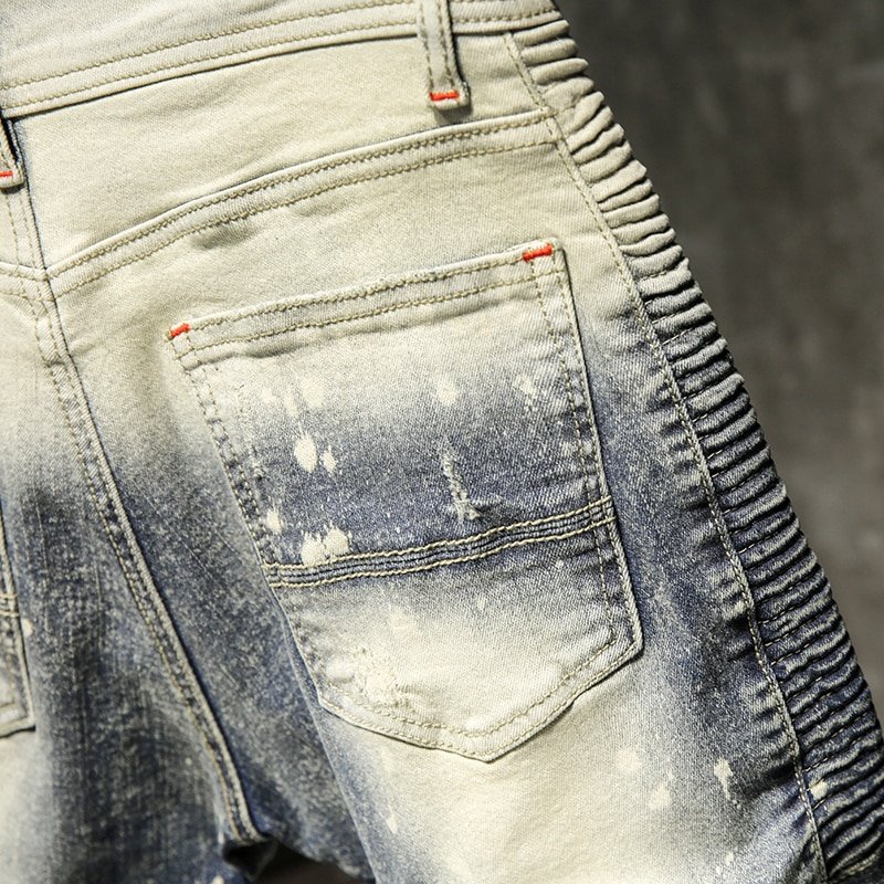 Skinny Jeans Mannen Ripped Spijkerbroeken Heren Jean Homme Pantalon Spijkerbroeken Heren Broek Streetwear Biker Hiphop Broek
