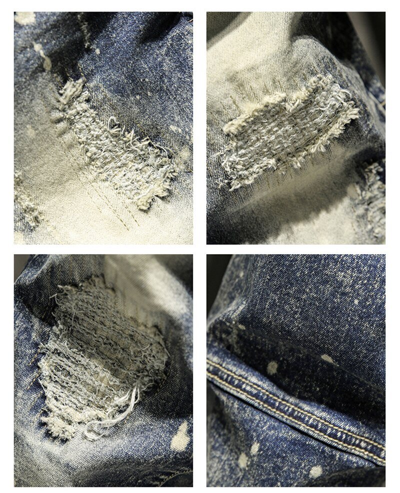 Skinny Jeans Mannen Ripped Spijkerbroeken Heren Jean Homme Pantalon Spijkerbroeken Heren Broek Streetwear Biker Hiphop Broek