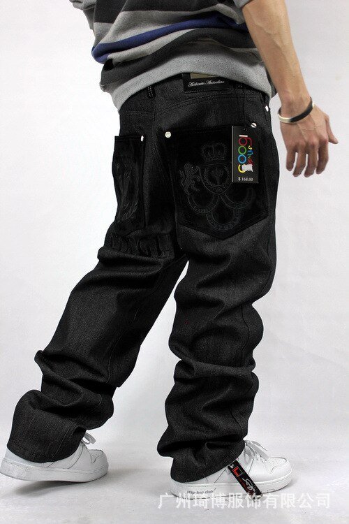 2020 Losse Hiphop Jeans Mannen Gedrukt Jeans Mannen Jurk Grote Werven Tij Rechte Broek Hip-Hop Hiphop hip-Hop Kleding Massaal