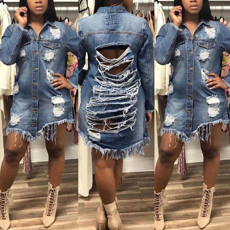 MeihUiDa 2018 Nieuwe Stijl Mode Boyfriend Style Vrouwen Slanke Denim Jas Lange Mouwen Casual Jean Jas Bovenkleding