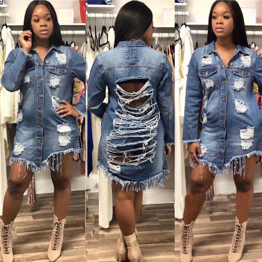 MeihUiDa 2018 Nieuwe Stijl Mode Boyfriend Style Vrouwen Slanke Denim Jas Lange Mouwen Casual Jean Jas Bovenkleding