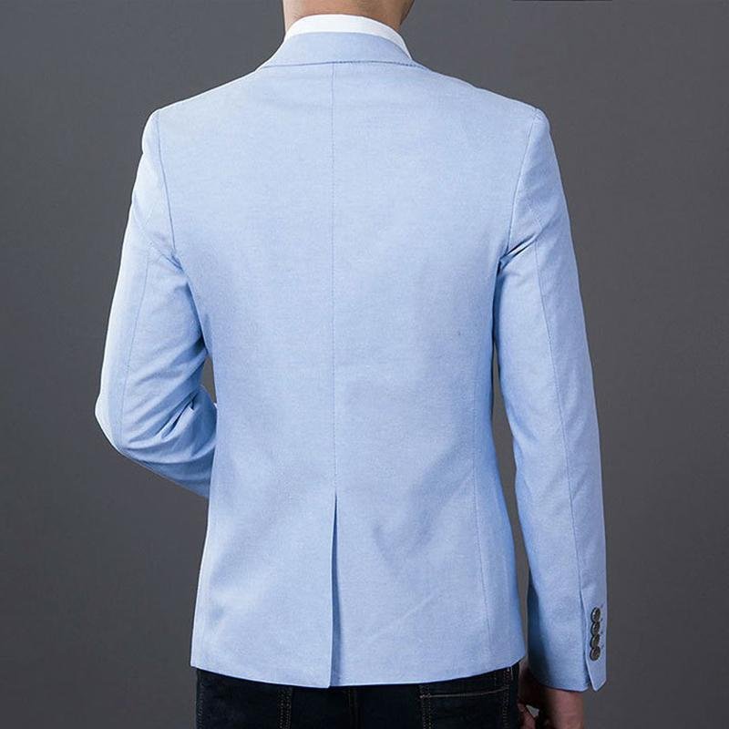 Missky Herfst Lente Mannen Effen Kleur Casual Zakelijke Jas Een Knop Slim Fit Pak Modieuze Jas Tops