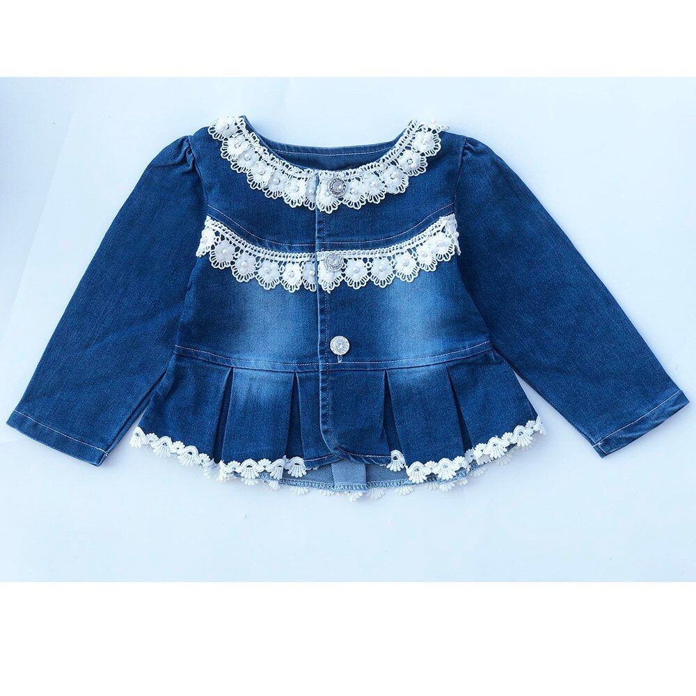 Lente Herfst Baby Meisje Kleding Meisje Denim Kleding Sets 3 Stuks Lange Mouwen T-shirt Jurk Tops Bebe Denim jas En Jeans
