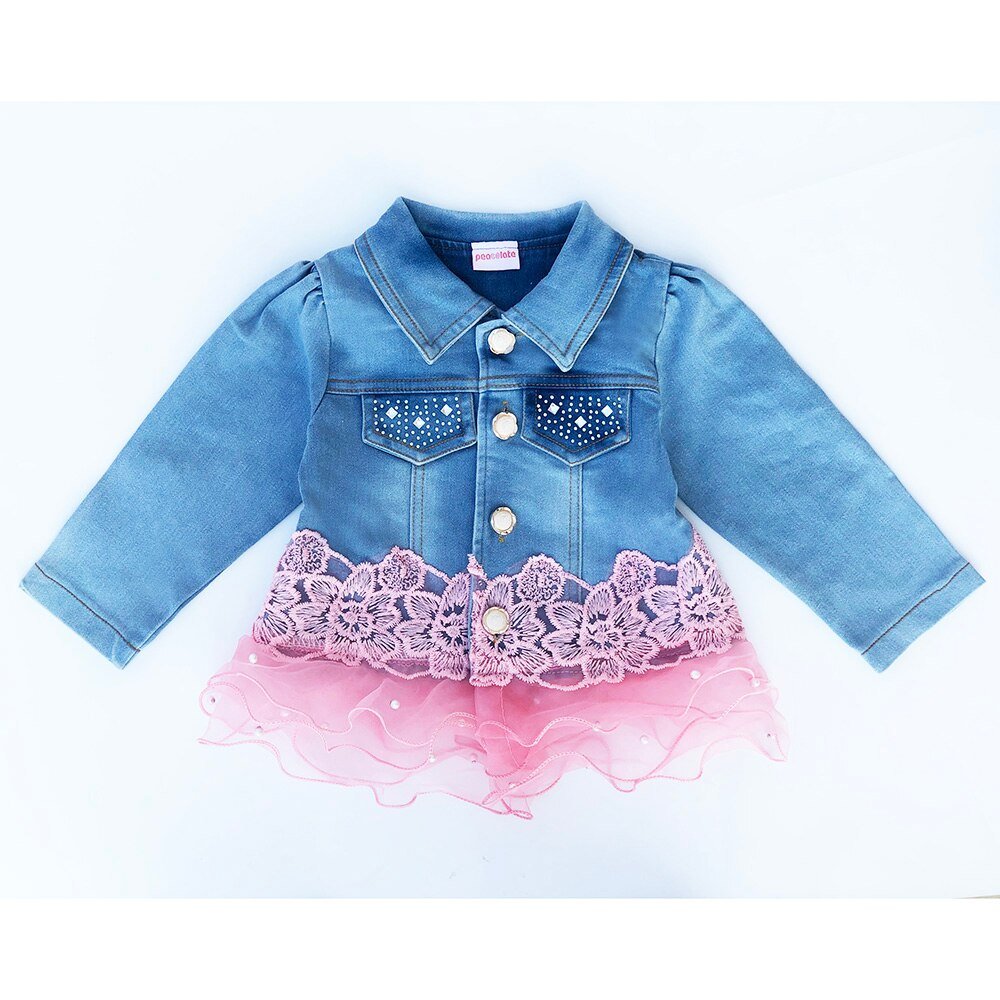 Lente Herfst Baby Meisje Kleding Meisje Denim Kleding Sets 3 Stuks Lange Mouwen T-shirt Jurk Tops Bebe Denim jas En Jeans