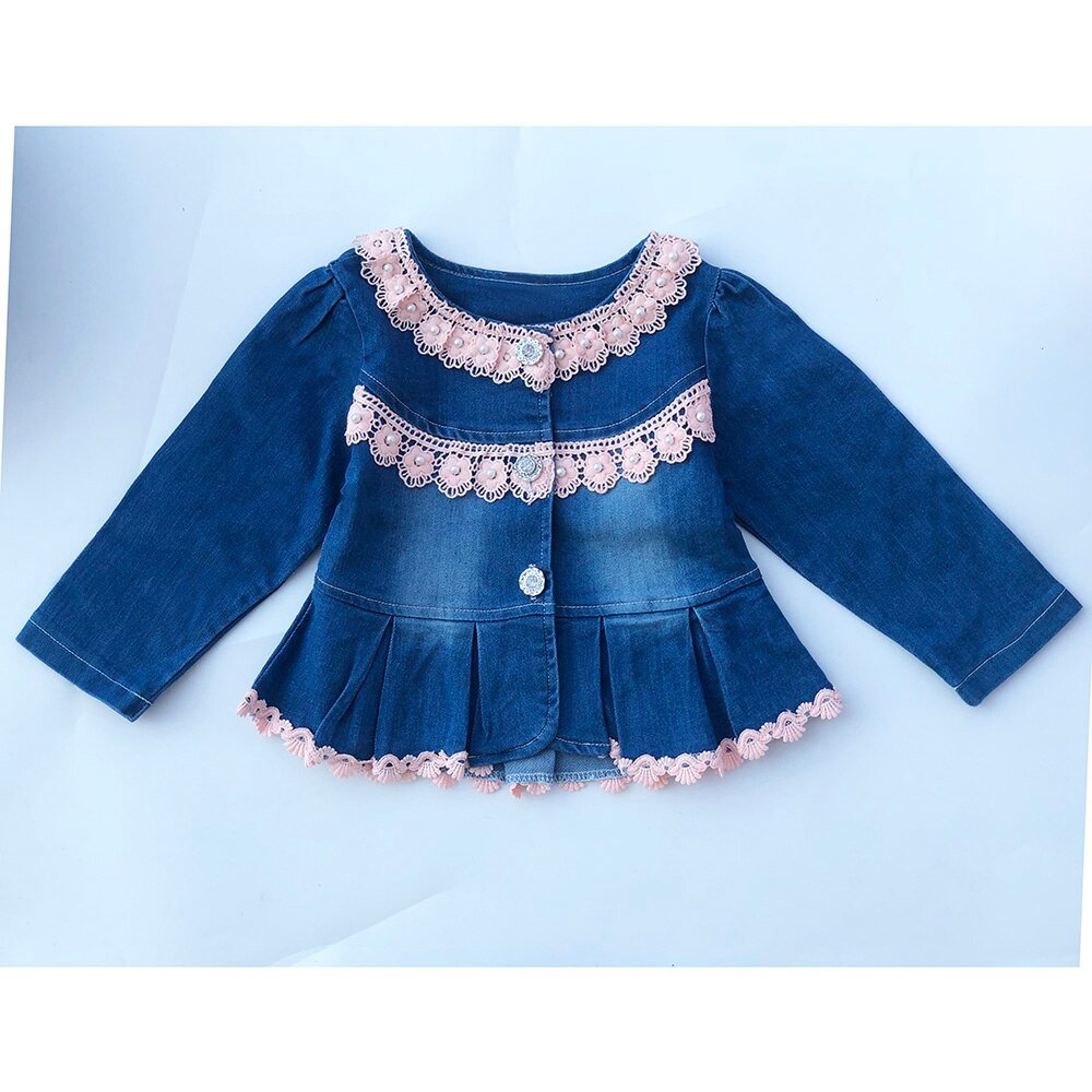 Lente Herfst Baby Meisje Kleding Meisje Denim Kleding Sets 3 Stuks Lange Mouwen T-shirt Jurk Tops Bebe Denim jas En Jeans