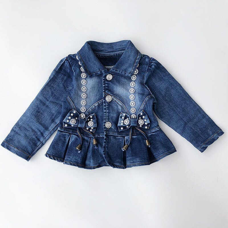 Lente Herfst Baby Meisje Kleding Meisje Denim Kleding Sets 3 Stuks Lange Mouwen T-shirt Jurk Tops Bebe Denim jas En Jeans
