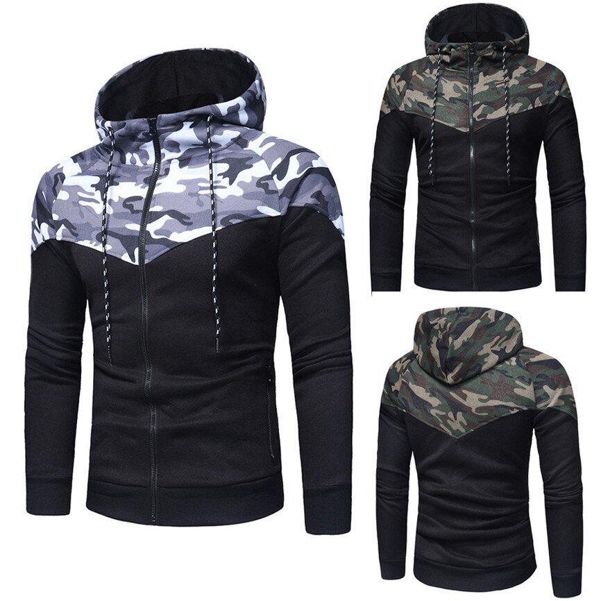 Mannen Camouflage Gedrukt Set 2019 Nieuwe Causale Patchwork Jas Trainingspak Sportkleding Hoodies Sweatshirt Broek Jogger Pak Mannen Camouflage Gedrukt Set 2019 Nieuwe Causale Patchwork Jas Trainingspak Sportkleding Hoodies Sweatshirt Broek Jogger Pak