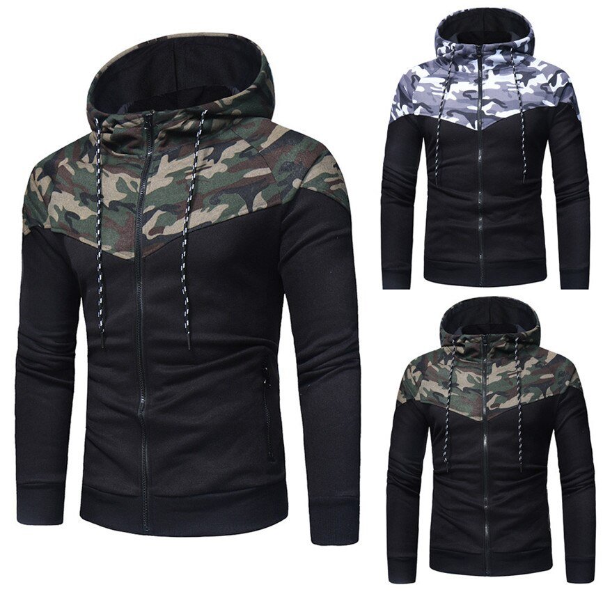 Mannen Camouflage Gedrukt Set 2019 Nieuwe Causale Patchwork Jas Trainingspak Sportkleding Hoodies Sweatshirt Broek Jogger Pak Mannen Camouflage Gedrukt Set 2019 Nieuwe Causale Patchwork Jas Trainingspak Sportkleding Hoodies Sweatshirt Broek Jogger Pak
