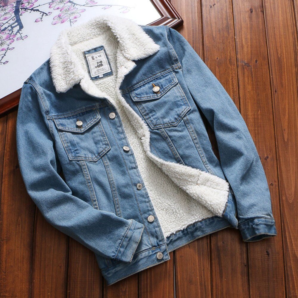 Vrouwen Denim Jassen Met Bont Dame Herfst Winter Denim Jassen Warm Overstuur Jassen Vintage Lange Mouwen Losse Jeans Jas Uitloper