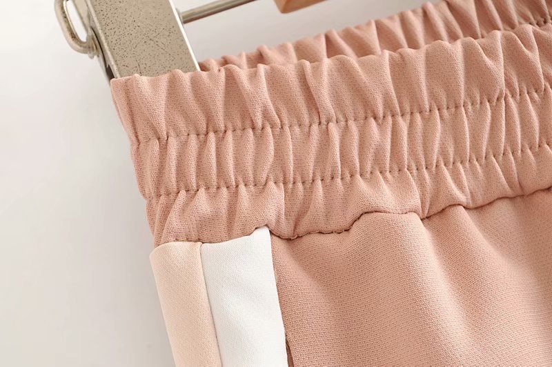 2019 Set Vrouwelijke Vintage Contrast Kleur Baseball Bomber Trui Jas Vrouwen Tops En Potlood Jogging Broek Past Tweedelige Sets