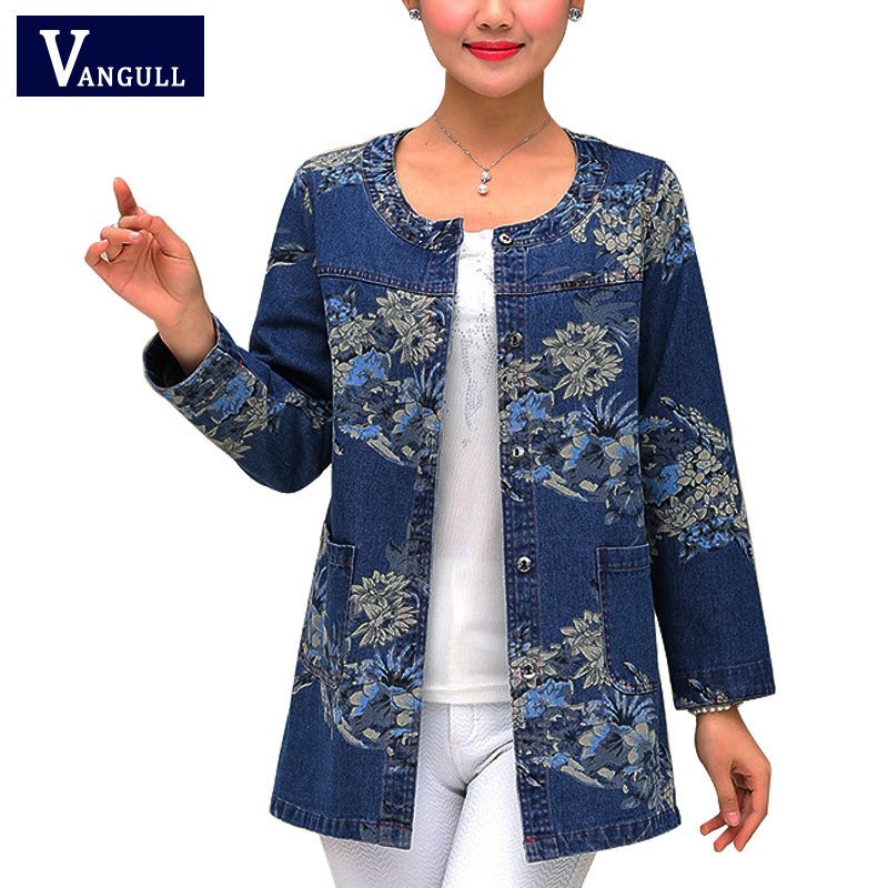 Vangull 2019 Herfst Vrouwen Bloemen Borduren Denim Jas Rok Pak Elegante Casual 2 Stuks Set Korte Jean Jas Mini Rokken pak