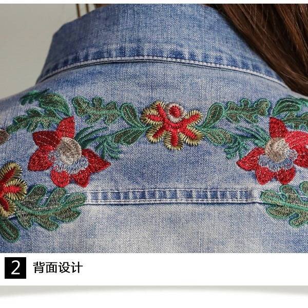 Vangull 2019 Herfst Vrouwen Bloemen Borduren Denim Jas Rok Pak Elegante Casual 2 Stuks Set Korte Jean Jas Mini Rokken pak