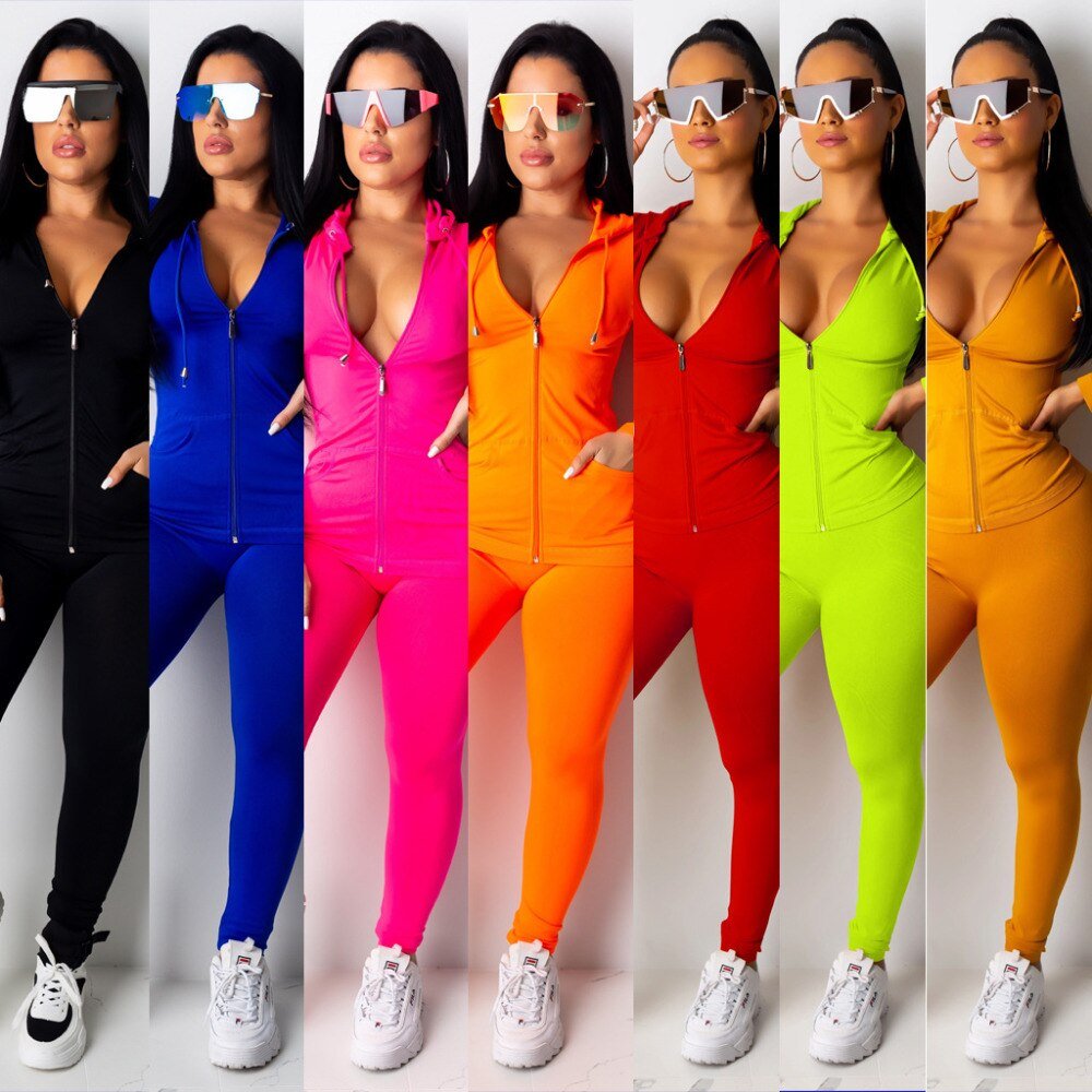 Tweedelige Set Trainingspak Vrouwen Festival Kleding Fall Winter Top + Broek Zweet Suits Neon 2 Stuk Outfits Bijpassende Sets plus Size