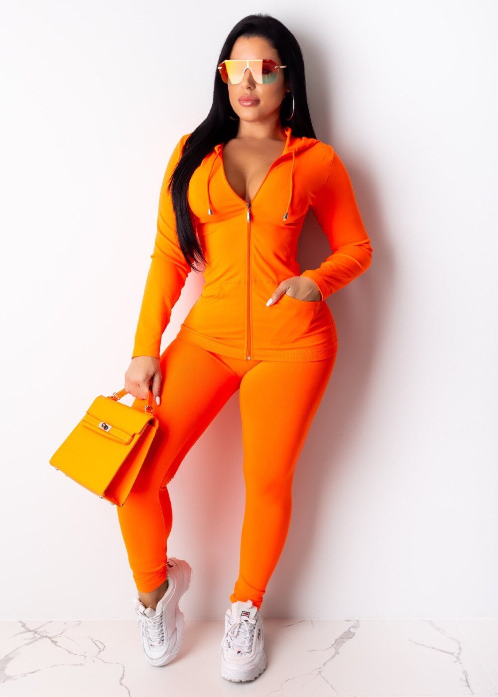 Tweedelige Set Trainingspak Vrouwen Festival Kleding Fall Winter Top + Broek Zweet Suits Neon 2 Stuk Outfits Bijpassende Sets plus Size
