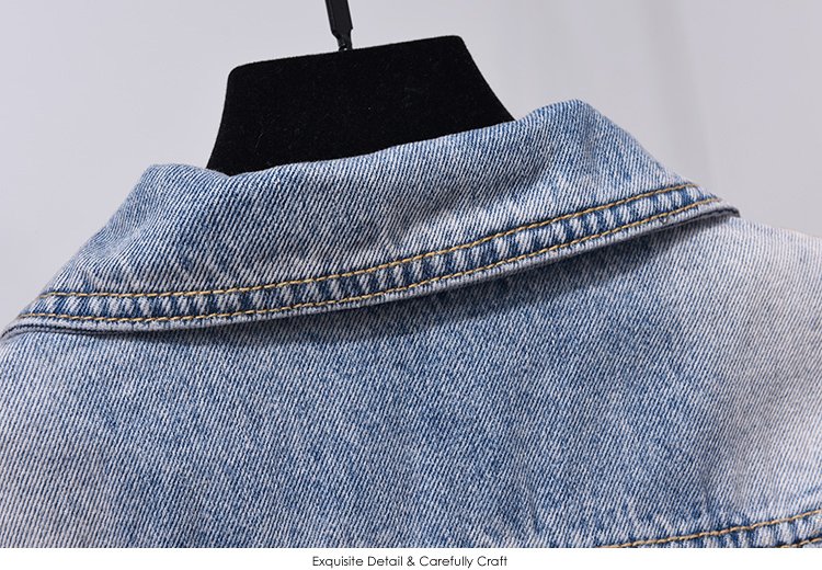 Mode Jeans Sets Denim Vest Jas Sets Vrouwen Tweedelige Set 2019 Lente Herfst Cartoon Lovertjes Jas + Gat Jeans femme