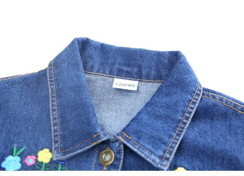 Meisjes Denim Suits Lange Mouwen Uitloper Kids Cartoon Jeans Kleding Jas Kit Jas Twee Stuk Borduurwerk Set 2020 Hot Koop nieuwe