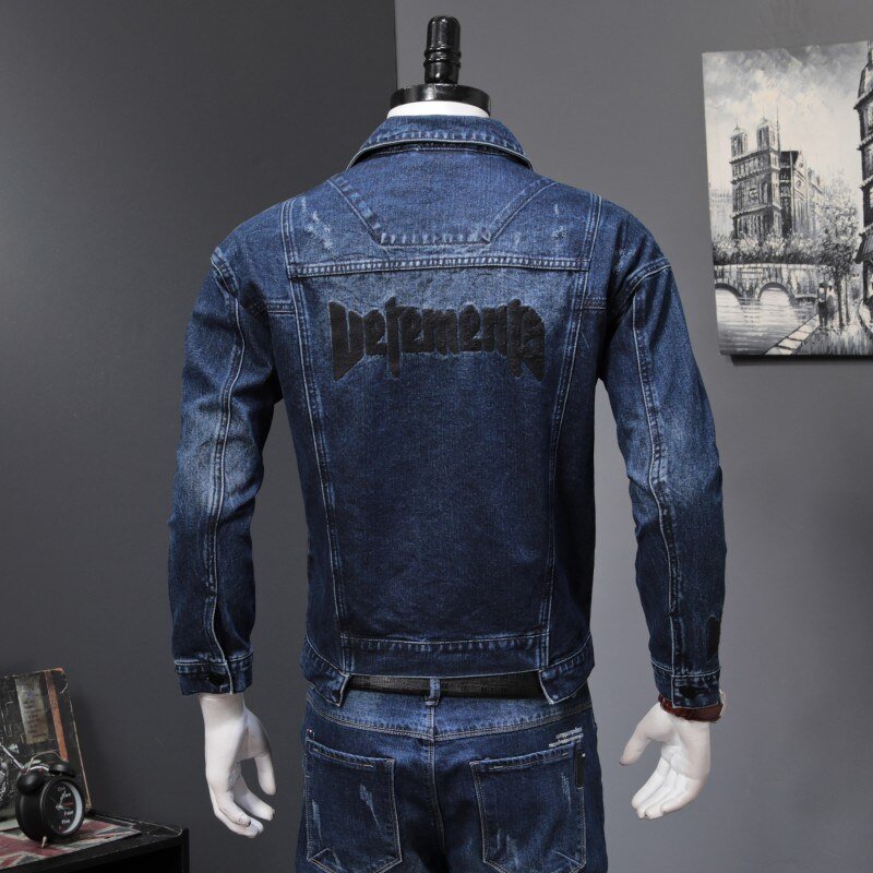 2 Mannen Nieuwe Herfst Mode Koreaanse Slim Fit Denim Jassen En Jeans Casual Tweedelige Sets Merk Kleding Suits