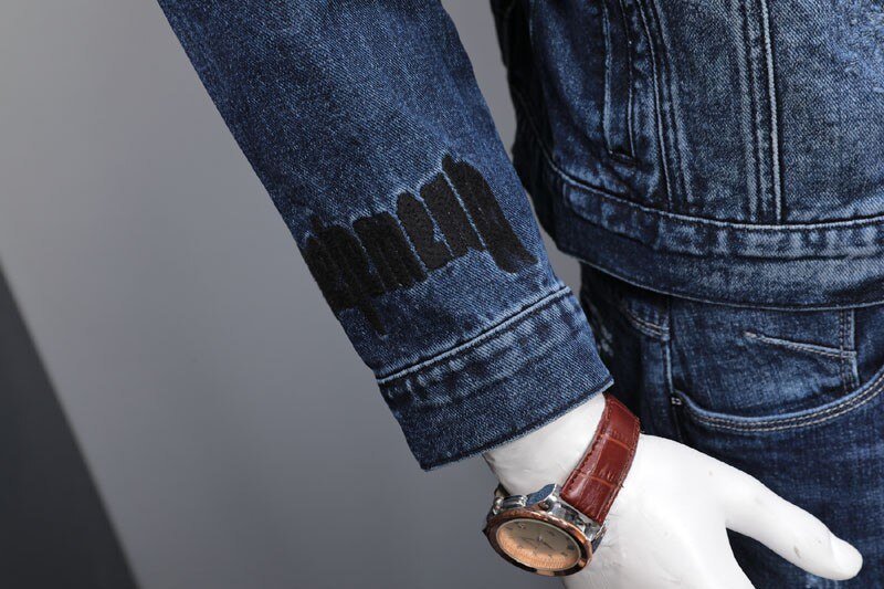 2 Mannen Nieuwe Herfst Mode Koreaanse Slim Fit Denim Jassen En Jeans Casual Tweedelige Sets Merk Kleding Suits