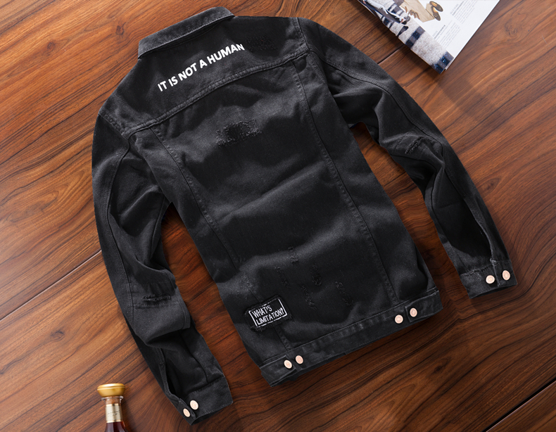 Mode Heren Gewassen Denim Jasje Jeans Broek 2 Stuks Set Applicaties Lange Mouwen Jas Casual Slim Fit Jongens Kleding S-XXXL herfst N46