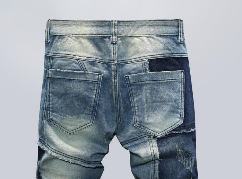 Spliced Denim Jassen En Jeans Herfst Mens Losse Denim 2 Stuks Set Lange Mouw Enkele Breasted Jassen Volledige Lengte Broek denim Set